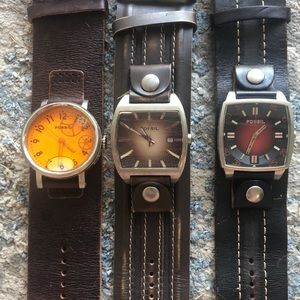 3 Vintage Fossil Watches